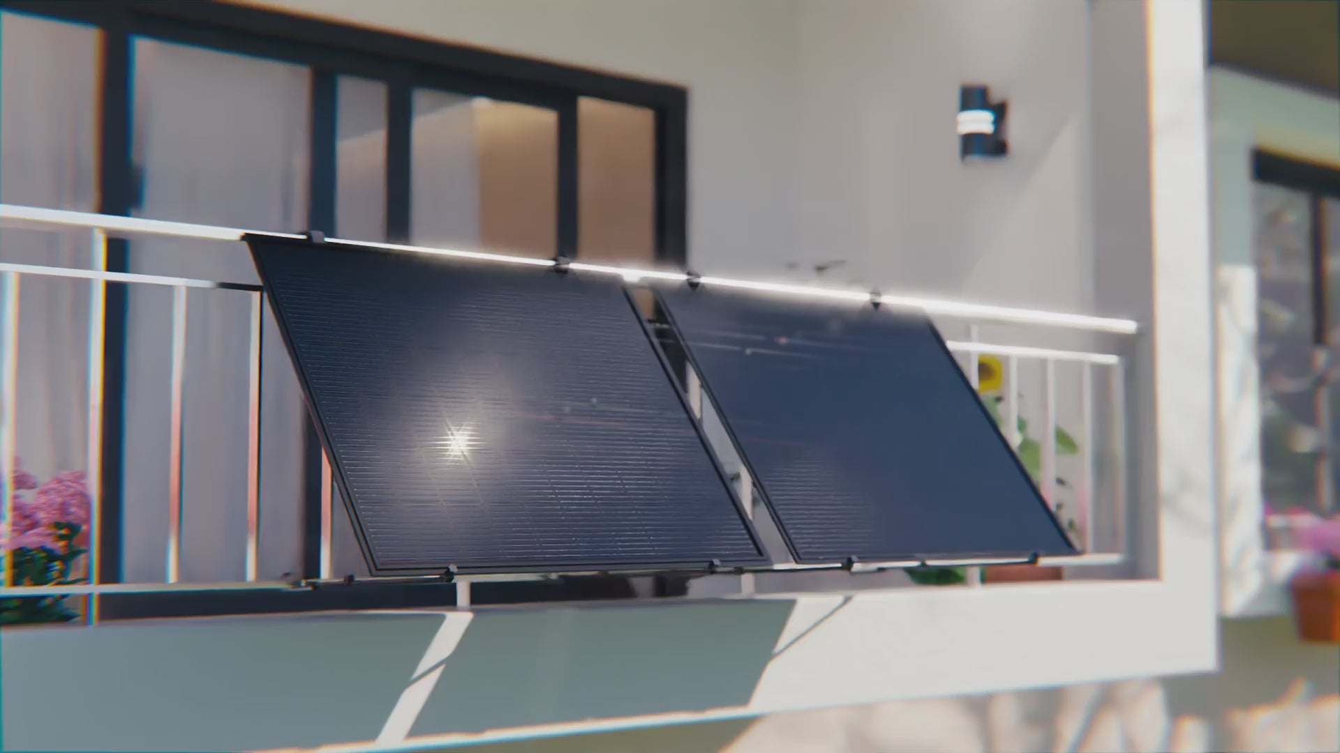 Charger la vidéo: Vue de côté panneaux solaires pour balcon